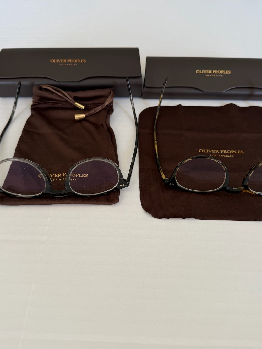 Oliver Peoples Twin pack eyeglasses. Gray and brown tortoise.